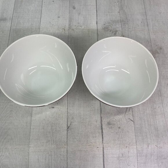 Home Target DUSK Brown Geometric Leaves White Stoneware Soup Cereal Bowls  Set 2 - Picture 8 of 16
